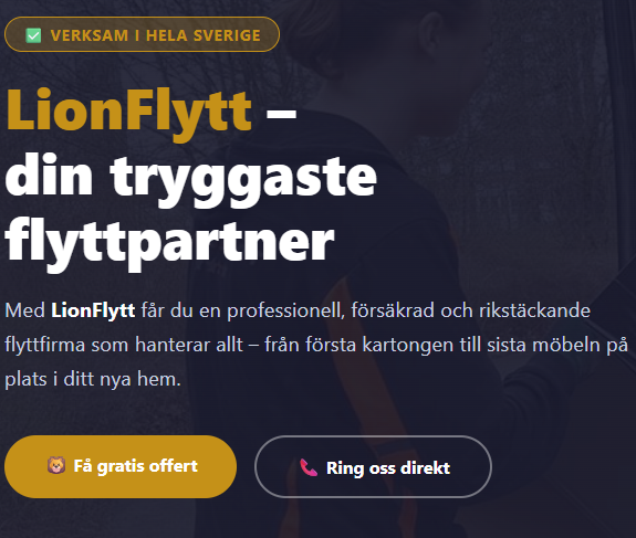 LionFlytt — kundprojekt av Värmlandswebb